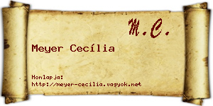 Meyer Cecília névjegykártya